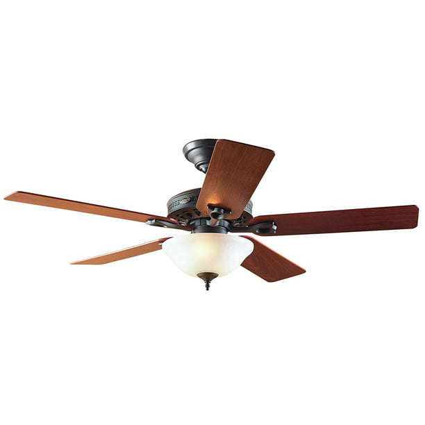 52" Hunter Ceiling Fan in New Bronze with a Bowl Toffee Glass Light kit